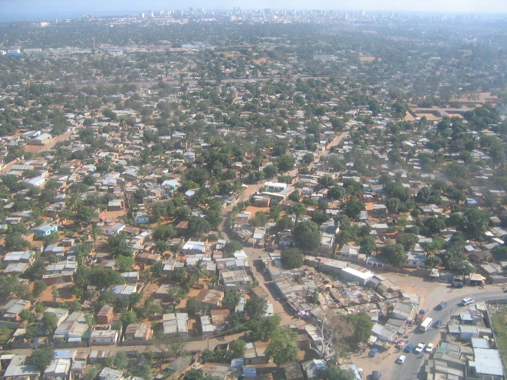 The sprawl that is Maputo, with downtown visible on the skyline